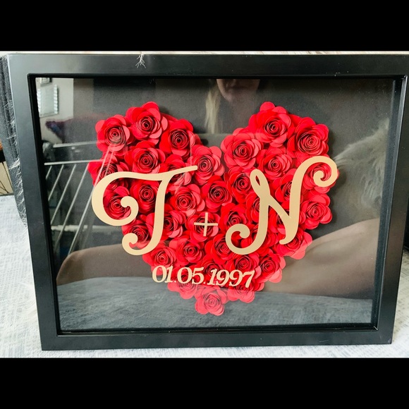 Roses heart shadow box - Picture 15 of 16